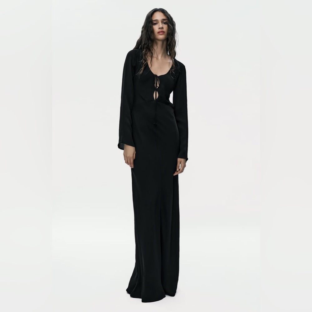 ZARA LONG OPEN BACK DRESS - Picture 2 of 9